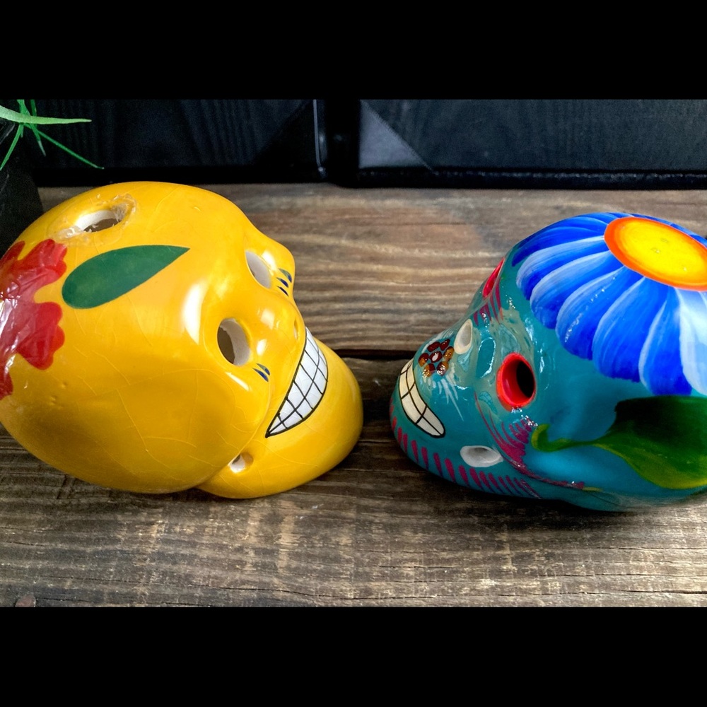 Ceramic Alter Decor Dia de los Muertos Sugar Skulls